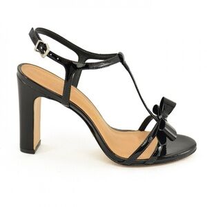 Anthropologie Vicenza black bow tie heels